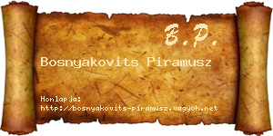 Bosnyakovits Piramusz névjegykártya